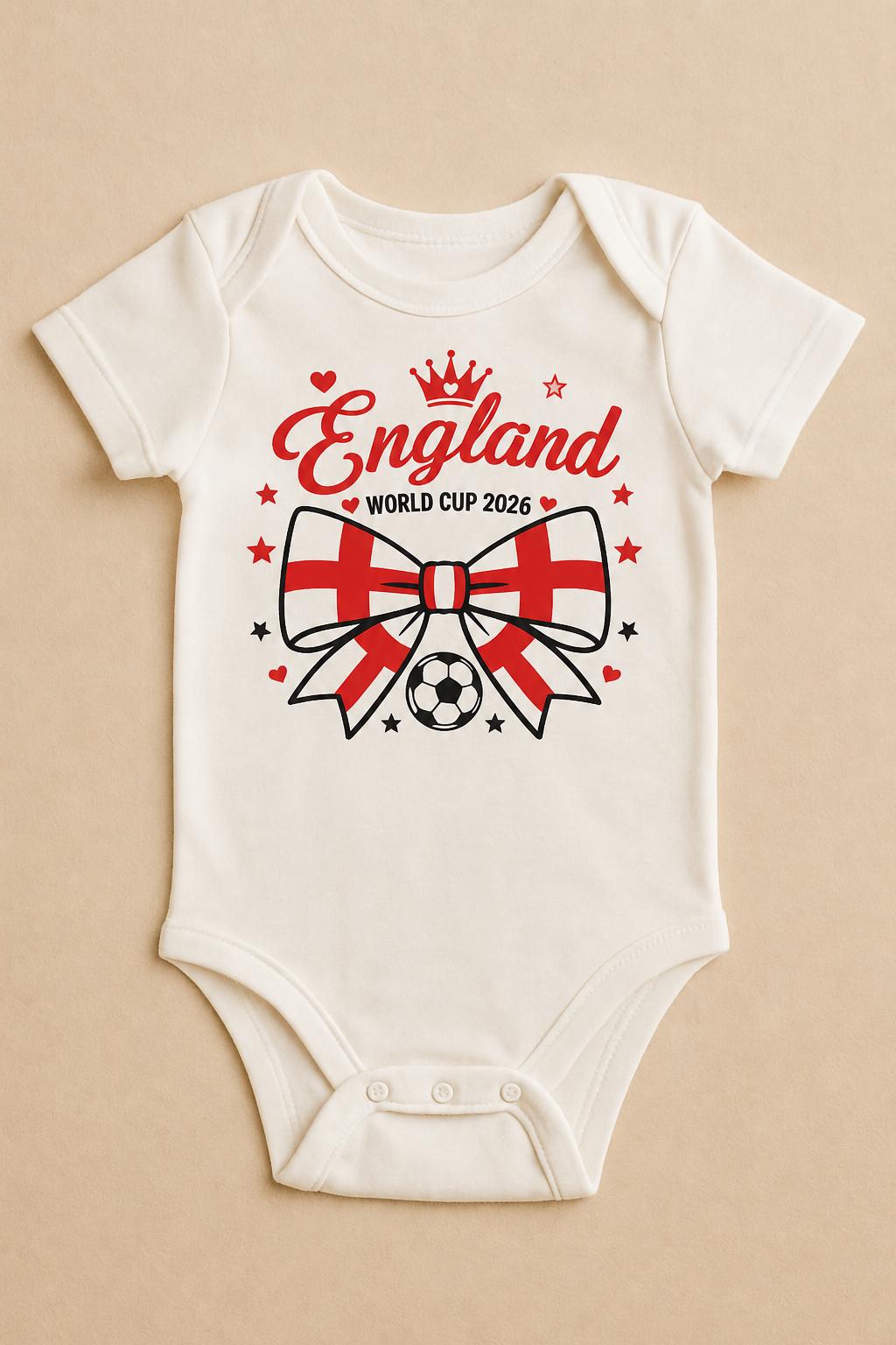 England Family Football Shirts, World Cup 2026 Fan Apparel, Baby Vest, Kids T-Shirt - baby bodysuit by Sarah's Embroidery