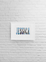 Personalised Frozen Name Print: Kids Bedroom Wall Art - wall art print by Sarah's Embroidery
