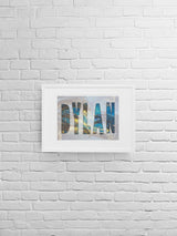 Personalised Godzilla Name Print: Sega Character Bedroom Wall Art - wall art print by Sarah's Embroidery