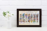 Personalised Pokemon Name Print, Kids Bedroom Wall Art (A4/A3) - wall art print by Sarah's Embroidery