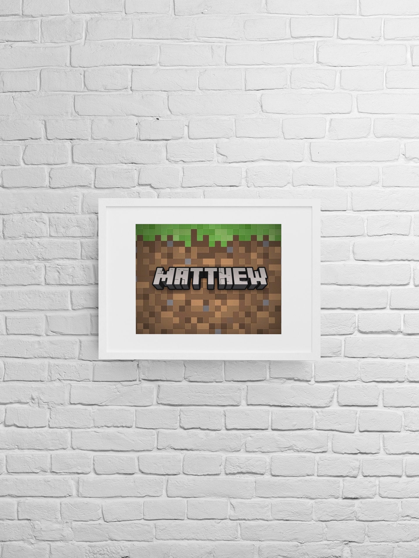 Personalised Minecraft Name Print, Gamer Bedroom Wall Art - wall art print by Sarah's Embroidery
