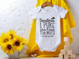 Funny Baby Bodysuit - Aunt Puke Joke, 100% Cotton Baby Grow - baby bodysuit by Sarah's Embroidery
