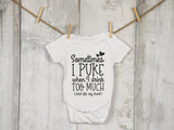 Funny Baby Bodysuit - Aunt Puke Joke, 100% Cotton Baby Grow - baby bodysuit by Sarah's Embroidery