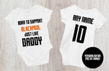 Blackpool Football Baby Vest, Born to Support, Baby Gift - baby bodysuit by Sarah's Embroidery