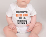 Luton Town Baby Bodysuit - Born to Support, Football Baby Vest - baby bodysuit by Sarah's Embroidery