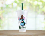 Stitch Harry Potter Disney inspired Custom Personalised Starbucks cold cup tumbler. - cold cup by Sarah's Embroidery