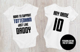 Tottenham Baby Bodysuit - Born to Support - Football Baby Vest - baby bodysuit by Sarah's Embroidery