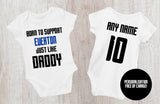 Everton Baby Bodysuit, Football Fan Gift, 100% Cotton - baby bodysuit by Sarah's Embroidery