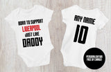 Liverpool Baby Bodysuit - Born to Support - Football Baby Vest - baby bodysuit by Sarah's Embroidery
