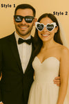 Personalised Wedding Sunglasses – Bride & Groom Favors, Custom Date - sunglasses by Sarah's Embroidery