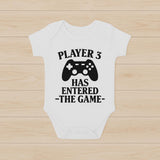 Player 3 Baby Bodysuit - Gamer Cotton Baby Grow - baby bodysuit by Sarah's Embroidery