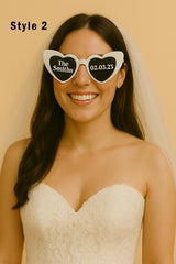 Personalised Wedding Sunglasses – Bride & Groom Favors, Custom Date - sunglasses by Sarah's Embroidery