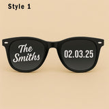 Personalised Wedding Sunglasses – Bride & Groom Favors, Custom Date - sunglasses by Sarah's Embroidery