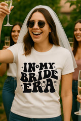 Retro In My Bride Era T-Shirt: Bachelorette Party Bridal Tee - t-shirt by Sarah's Embroidery