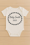 Personalised Baby Name Bodysuit: Wreath Design, Newborn Gift - baby bodysuit by Sarah's Embroidery
