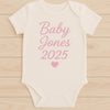 Personalised Baby Bodysuit - Pink Heart, Cotton Newborn Outfit - baby bodysuit by Sarah's Embroidery