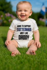 Tottenham Baby Bodysuit - Born to Support - Football Baby Vest - baby bodysuit by Sarah's Embroidery