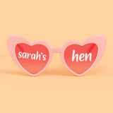 Personalised Heart Sunglasses: Pink Hen Party Favors - t-shirt by Sarah's Embroidery