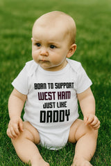 West Ham Baby Bodysuit - Born to Support Football Team - baby bodysuit by Sarah's Embroidery
