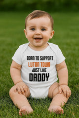 Luton Town Baby Bodysuit - Born to Support, Football Baby Vest - baby bodysuit by Sarah's Embroidery