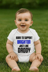 Brighton Football Baby Bodysuit - Born to Support - baby bodysuit by Sarah's Embroidery