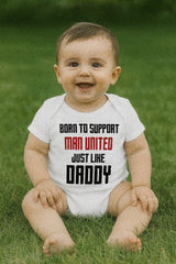 Man United Baby Bodysuit - Football Fan Gift, 100% Cotton - baby bodysuit by Sarah's Embroidery