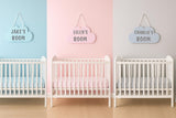 Personalised Nursery Cloud Sign – Custom Name “Room” Plaque – Blue, Pink, or Grey - wall art print by Sarah's Embroidery
