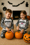 Matching Kids Halloween Pajamas – “Spooky Season” Ghost & Girl Ghost Designs – Toddler Fall Sleepwear - baby bodysuit by Sarah's Embroidery