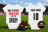 Sunderland Football Baby Vest, Born to Support, Baby Gift - baby bodysuit by Sarah's Embroidery