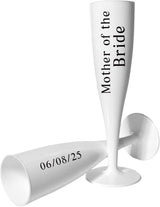 Personalised Wedding Champagne Flutes - Bride & Groom Glasses - Bridal Party Toasting Cups - cold cup by Sarah's Embroidery