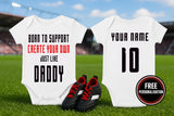 Create your own Baby Bodysuit - Born to Support Football Team - baby bodysuit by Sarah's Embroidery