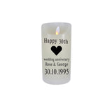Personalised Wedding Candle: Mr & Mrs Flameless LED Keepsake - candle by Sarah's Embroidery