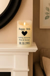 Personalised Wedding Candle: Mr & Mrs Flameless LED Keepsake - candle by Sarah's Embroidery