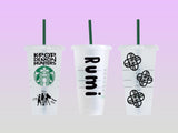 K-Pop Demon Hunters Starbucks Reusable Cup - Custom Cold Cup - Korean Inspired Gift - cold cup by Sarah's Embroidery