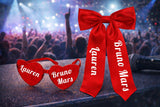 Personalised Concert Bow and Heart Sunglasses Set – Custom Name & Artist – Concert Outfit Accessories - sunglasses by Sarah's Embroidery