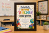 Personalised Teacher Award Certificate - End of Term School Print, Thank You Gift - wall art print by Sarah's Embroidery