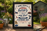 Personalised Father’s Day Gift - Framed Dad Wall Art - Dad Birthday Present - wall art print by Sarah's Embroidery